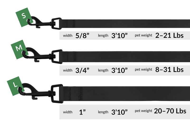 CollarDirect Waterproof Dog Leash Small Medium Large Durable Pet Leashes for Walking Training Running Pink Black Blue Orange Green (M, Black) - Image 3